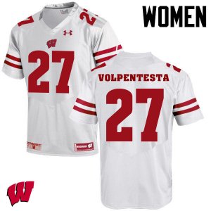 Women's Wisconsin Badgers NCAA #20 Cristian Volpentesta White Authentic Under Armour Stitched College Football Jersey RD31C28EW